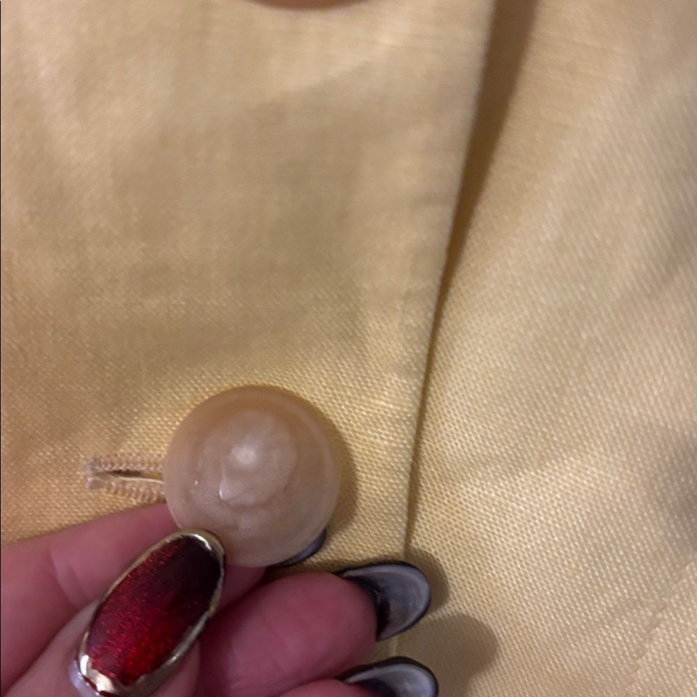 Hermes Light Yellow Blazer with Button Detail,S - Picture 5 of 12
